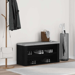 vidaXL Schoenenbank 100x35x45 cm bewerkt hout zwart eikenkleurig