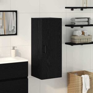 vidaXL Wandkast 34,5x34x90 cm bewerkt hout zwart eikenkleurig