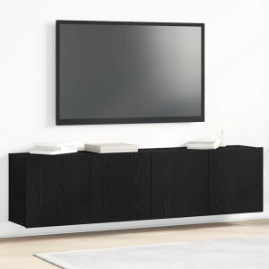 vidaXL Tv-meubels 2 st 160x30x41 cm bewerkt hout zwart eikenkleurig
