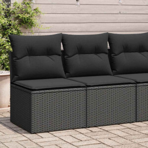 vidaXL 2-delige Loungeset met kussens poly rattan acacia zwart