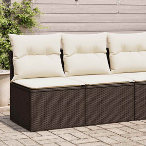 vidaXL 2-delige Loungeset met kussens poly rattan acacia bruin