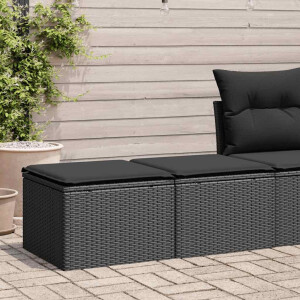vidaXL 2-delige Loungeset met kussens poly rattan acacia zwart
