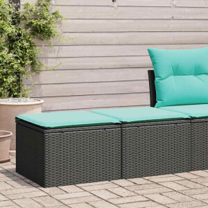 vidaXL 2-delige Loungeset met kussens poly rattan acacia zwart