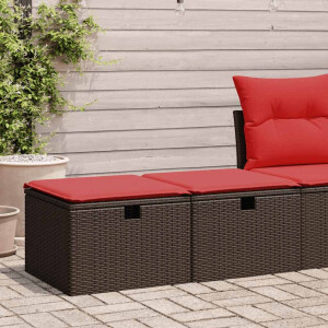 vidaXL 2-delige Loungeset met kussens poly rattan acacia bruin