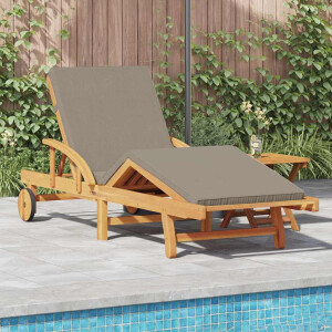 vidaXL Ligstoel Taupe 200 x 67 x 84 cm Massief Acaciahout