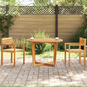 vidaXL Tuintafel rond Ø110x75 cm massief acaciahout