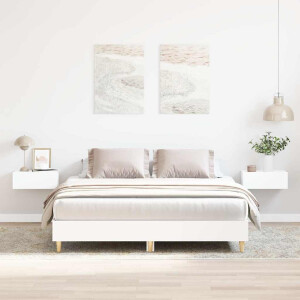 vidaXL Bedframe zonder matras 150x200 cm spaanplaat wit