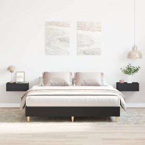 vidaXL Bedframe zonder matras 150x200 cm spaanplaat zwart