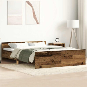 vidaXL Bedframe zonder matras 150x200 cm bewerkt hout oud hout