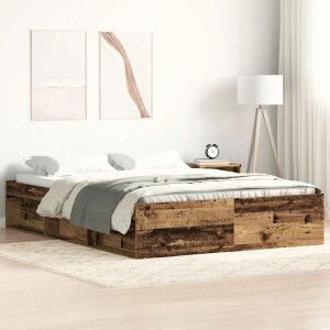 vidaXL Bedframe zonder matras 160x200 cm bewerkt hout oud hout
