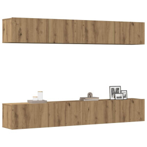 vidaXL 4-delige wand-tv-meubelset Artisan Oak 100x30x30 cm