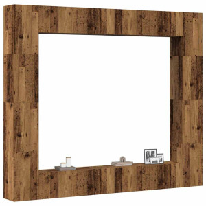 vidaXL 8-delig Tv-meubelset wandmontage bewerkt hout oud houtkleurig