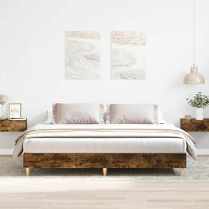 vidaXL Bedframe zonder matras hout gerookt eikenkleurig 160x200 cm