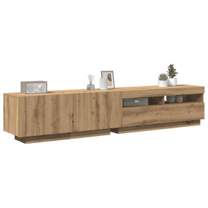 vidaXL Tv-meubel met LED 200x35x40 cm bewerkt hout artisanaal eiken