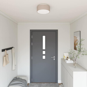 vidaXL Plafonnière met schijnwerpers Taupe 30 x 30 x 13,5 cm Stof
