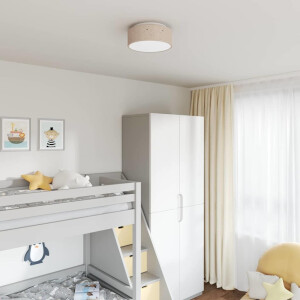 vidaXL Plafonnière met schijnwerpers Taupe 30 x 30 x 13,5 cm Stof