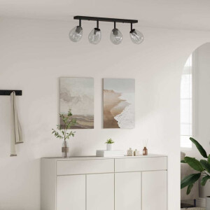 vidaXL Plafondspot Zwart 73.5 x 13 x 26 cm Glas en Metaal