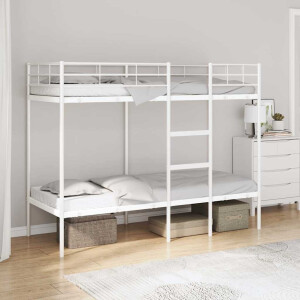 vidaXL Stapelbed zonder matras 75x190 cm staal wit