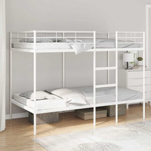 vidaXL Stapelbed zonder matras 100x200 cm staal wit