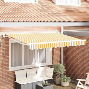 vidaXL Vervangingsdoek voor zonnescherm Geel en Wit 3 x 2 m Polyester