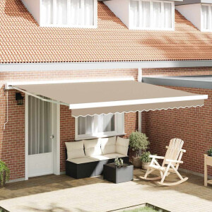 vidaXL Vervangingsdoek voor zonnescherm Beige 4 × 3,5 m Polyester