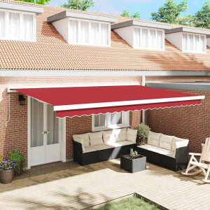 vidaXL Vervangingsdoek voor zonnescherm Rood 500 × 350 cm Canvas