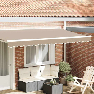 vidaXL Markies Valance Beige 3.8 x 0.2 m Canvas
