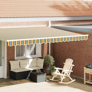 vidaXL Markies Valance Groen en geel 4.3 x 0.2 m Canvas