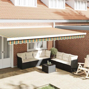 vidaXL Markies Valance Groen en geel 480 x 20 cm Canvas