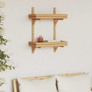 vidaXL Wandplank met plank Wandgemonteerd Bruin 39 x 26 x 60 cm Bamboe