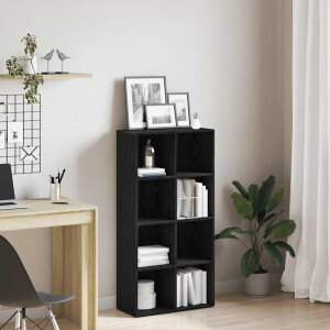 vidaXL Boekenkast Zwart Eiken 66x30x130 cm Engineered Wood