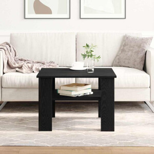 vidaXL Salontafel Zwart Eiken 60 x 60 x 42 cm Bewerkt hout