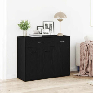 vidaXL Dressoir Zwart Eiken 88x30x70 cm Engineered Wood