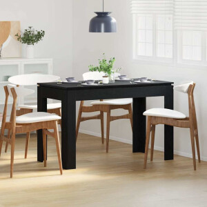 vidaXL Eettafel Zwart Eiken 120x60x76 cm Bewerkt Hout