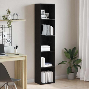 vidaXL Boekenkast Zwart Eiken 40x30x189 cm Engineered Wood