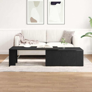 vidaXL Salontafel Zwart Eiken 150 x 50 x 35 cm Bewerkt hout