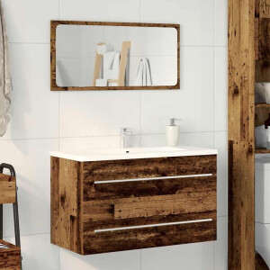 vidaXL Badkamer wastafelkast oud hout 80x38,5x48 cm bewerkt hout