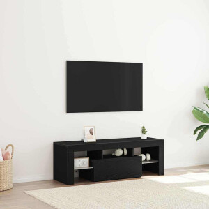 vidaXL TV-kast met lade Zwart Eiken 120 x 35 x 40 cm Bewerkt hout