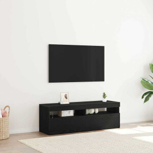vidaXL TV-kast met LED Zwart Eiken 120 x 35 x 40 cm Bewerkt hout