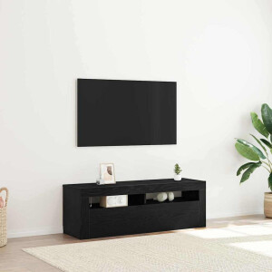 vidaXL TV-kast met LED Zwart Eiken 120 x 35 x 40 cm Bewerkt hout