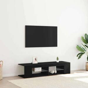 vidaXL TV-kast Zwart Eiken 135 x 39 x 30 cm Bewerkt hout