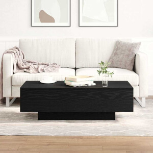 vidaXL Salontafel Zwart Eiken 100 x 49,5 x 31 cm Bewerkt hout