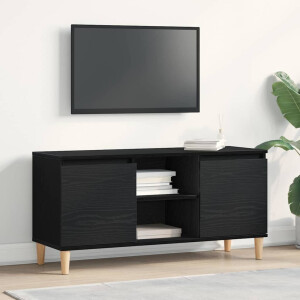 vidaXL TV-kast Zwart Eiken 102 x 35 x 50 cm Bewerkt hout