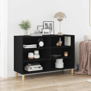 vidaXL Dressoir Zwart Eiken 103,5 x 35 x 70 cm Bewerkt hout