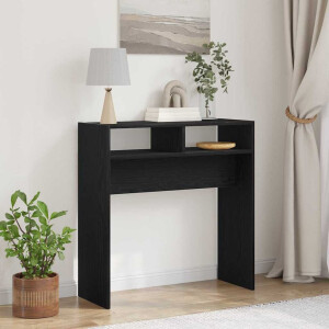 vidaXL Wandtafel Zwart Eiken 78 x 30 x 80 cm Bewerkt hout