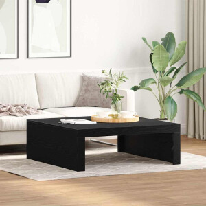 vidaXL Salontafel Zwart Eiken 100 x 100 x 35 cm Bewerkt hout