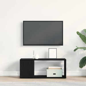 vidaXL Tv-meubelset Zwart Eiken 80 x 24 x 32 cm Bewerkt hout