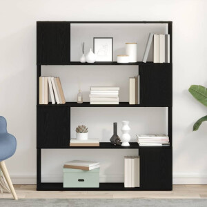 vidaXL Tv-meubelset Zwart Eiken 100 x 24 x 124,5 cm Bewerkt hout
