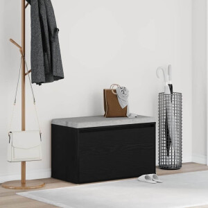 vidaXL Halbank met lade Zwart Eiken 80 x 40 x 45 cm Bewerkt hout