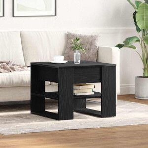 vidaXL Salontafel Zwart Eiken 55,5 x 55 x 45 cm Bewerkt hout